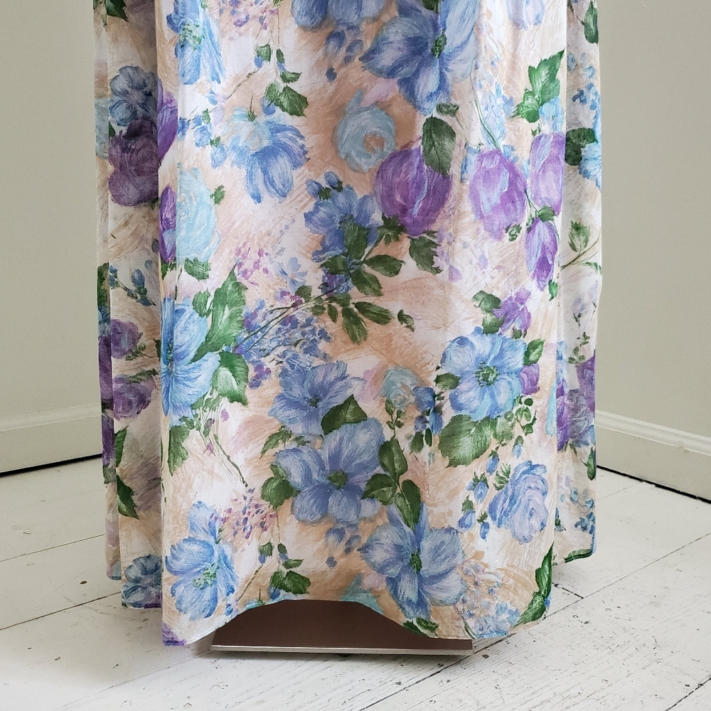 70s Vintage Floral Print Maxi Dress - Picture 5 of 12
